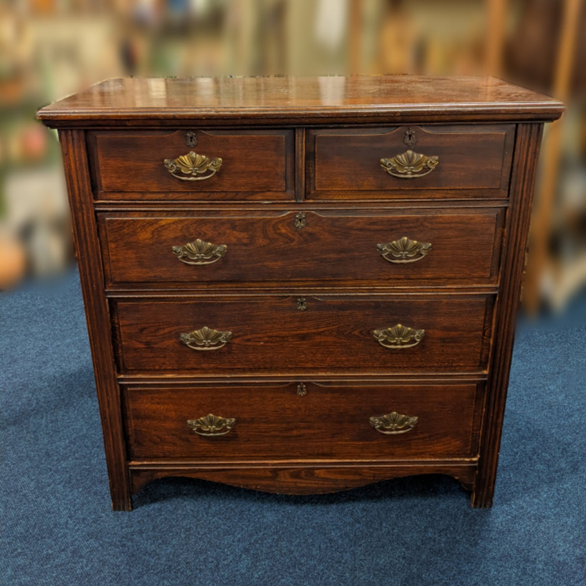 Victorian Solid Oak Chest of Drawers – Old Bridge Antiques