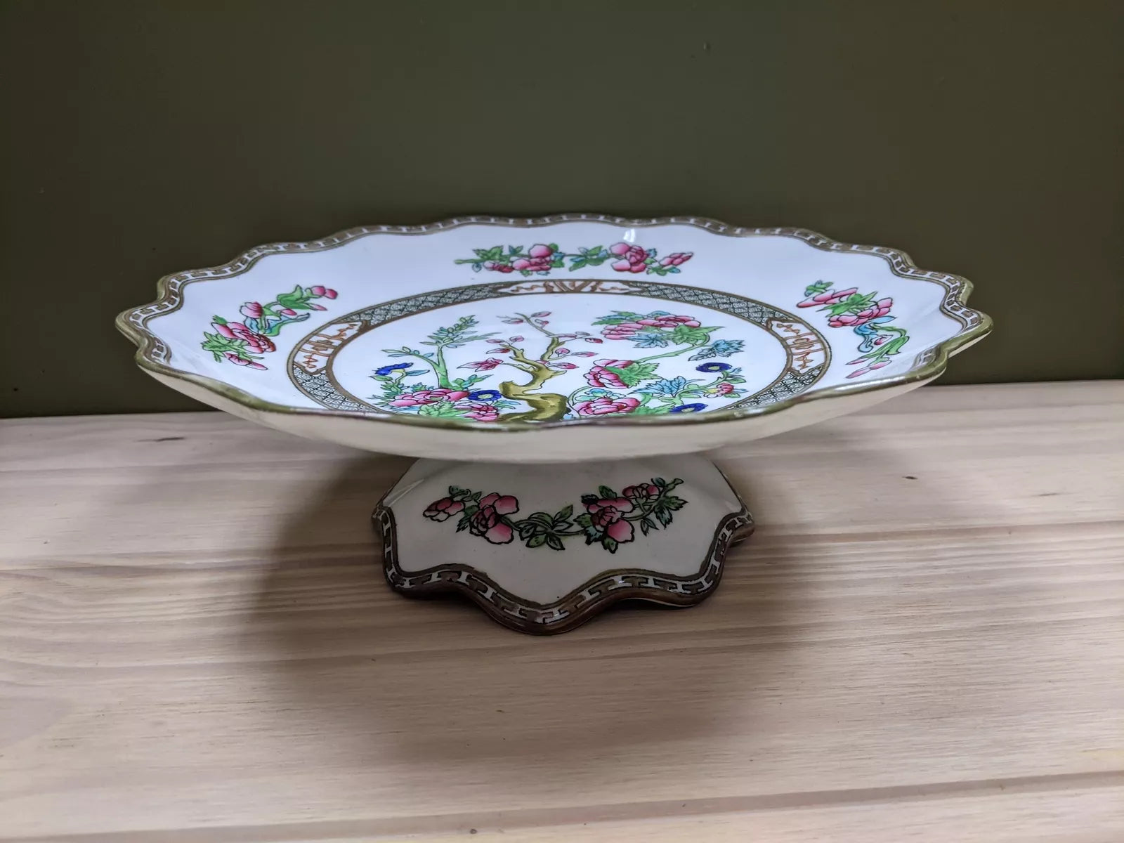Coalport Indian Tree Cake Stand – Hand Painted – Old Bridge Antiques